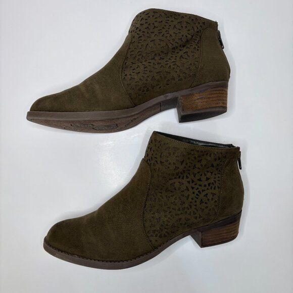 Carlos by Carlos Santana Brett Ankle Boot Womens Size 9 Olive Green Boho Bootie - Picture 5 of 8